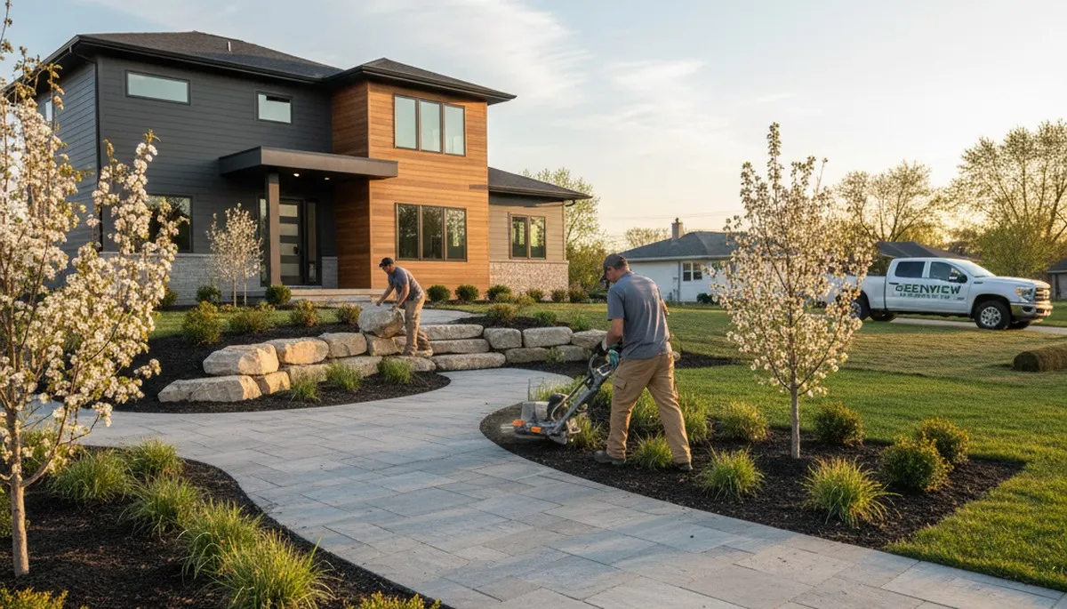 Landscaping team serving Oak Park, IL with professional landscape design and maintenance services