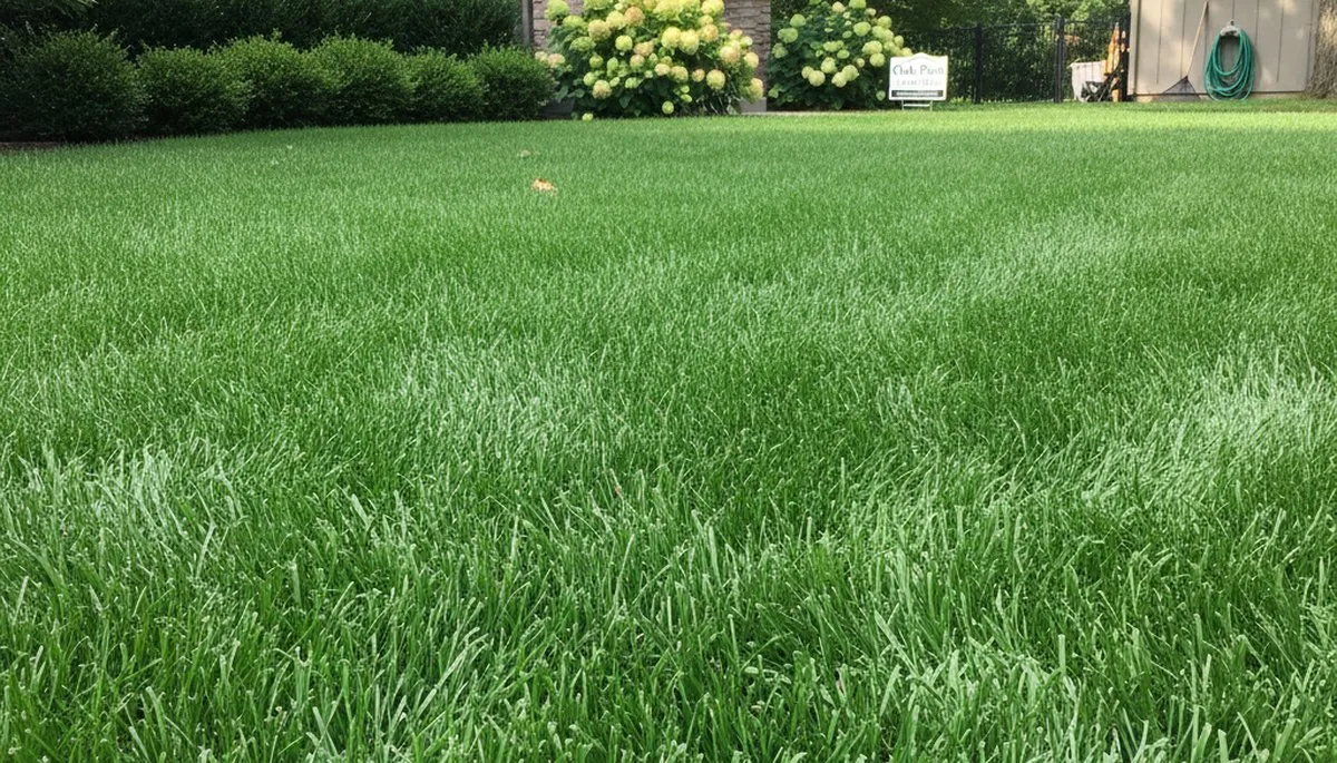 Lush green lawn in Oak Park IL showing thick turf from professional lawn care by Chop Chop Landscaping