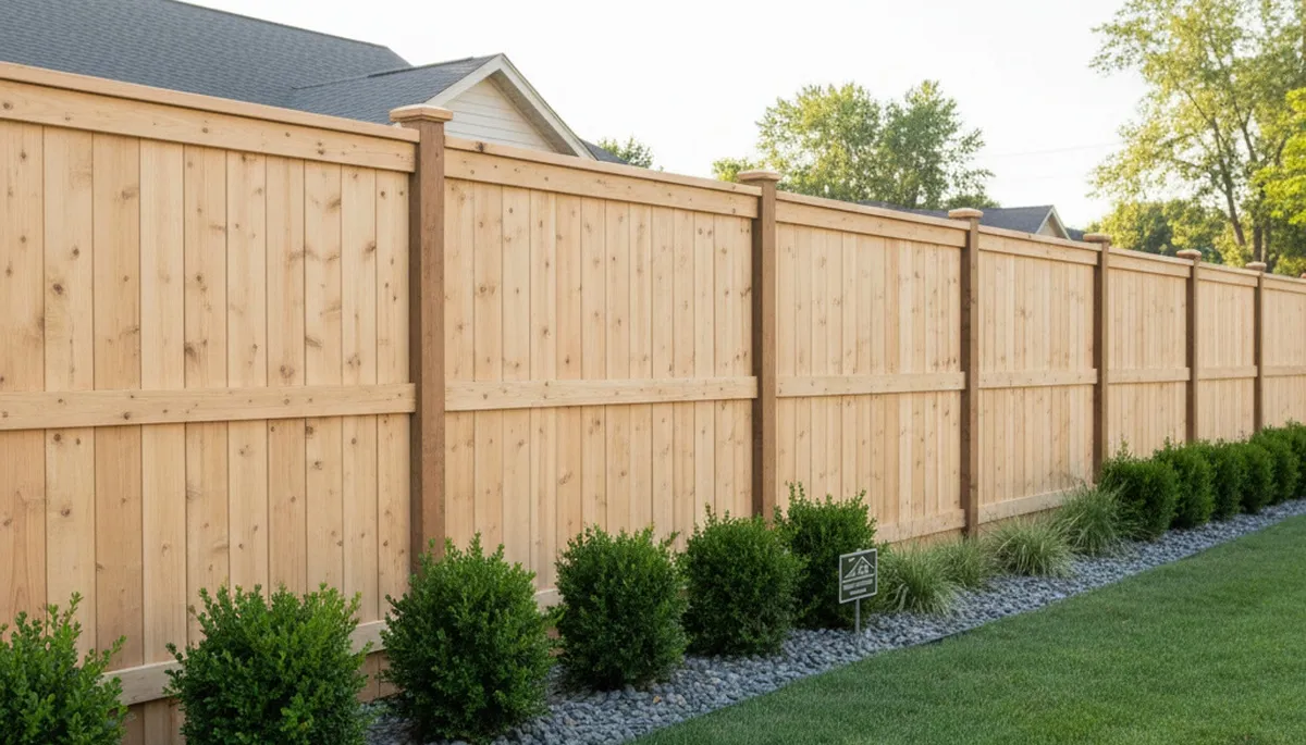 New white privacy fence installation by Chop Chop Landscaping in Oak Park, IL residential yard